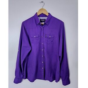 Hooey Habitat Western Shirt Men's XL Purple Pearl Snap Performance Vented